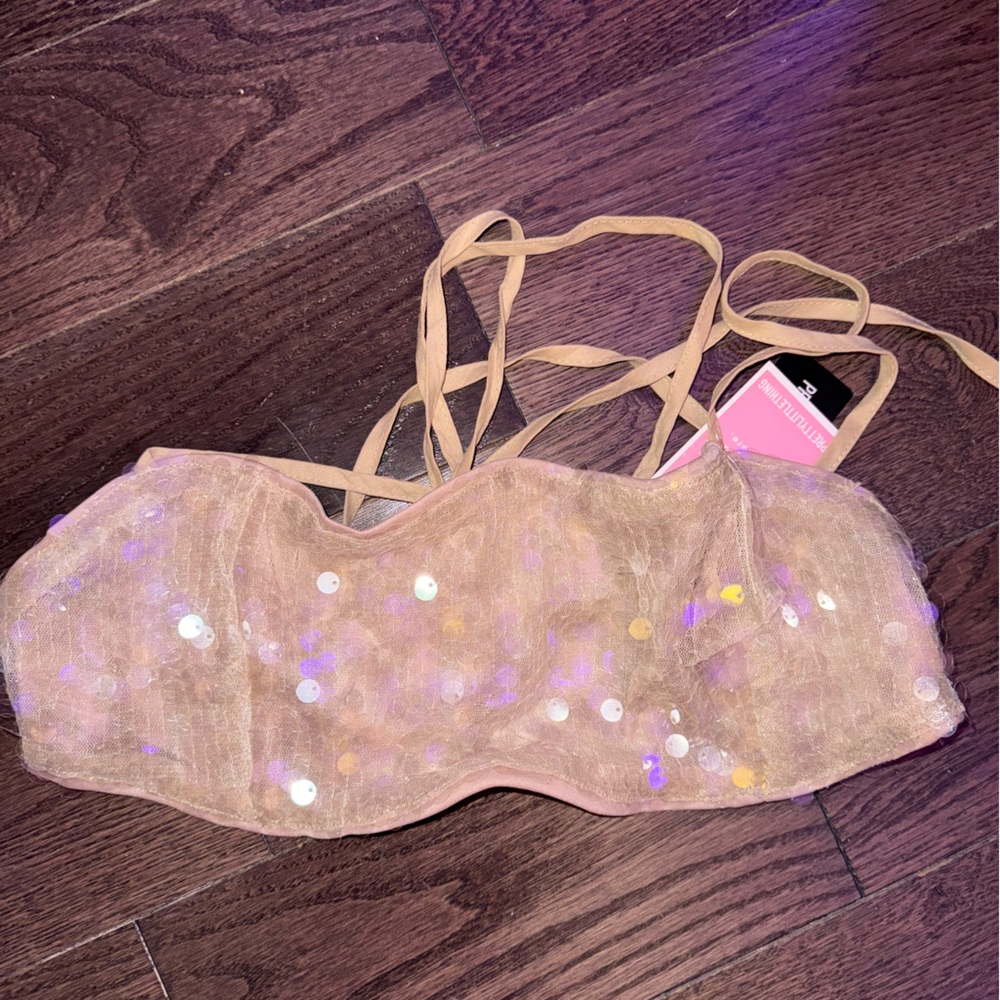 PrettyLittleThing Nude Satin Top